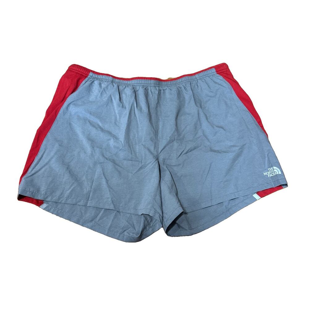 The North Face Men's Activewear Shorts Red Gray Black Drawstring Pockets Run